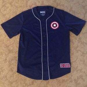 Marvel Captain America Baseball Jersey. Size Small